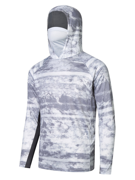 Men's Sun Protection Hooded Shirt With Mask Active Camouflage