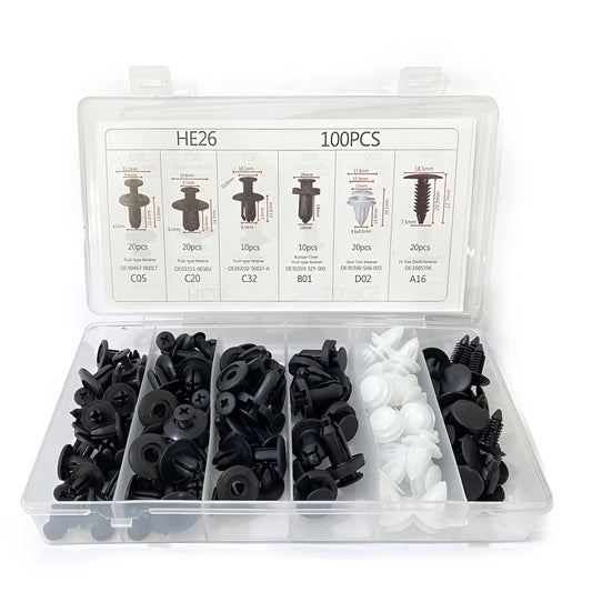 100pcs Nylon Car Interior Bumper Fixer Mudguard Set
