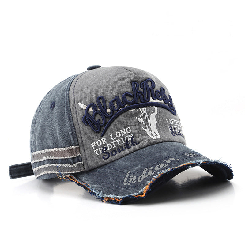 Washed Cowboy Baseball Hat Men Women Sunshade Peaked Cap
