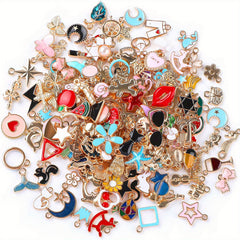 50pcs Assorted Enamel Charms for DIY Jewelry Making