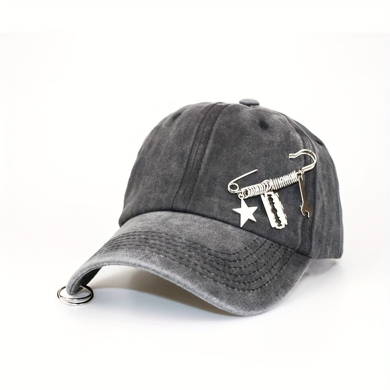 Distressed Cotton Baseball Cap Sun Hat Adjustable