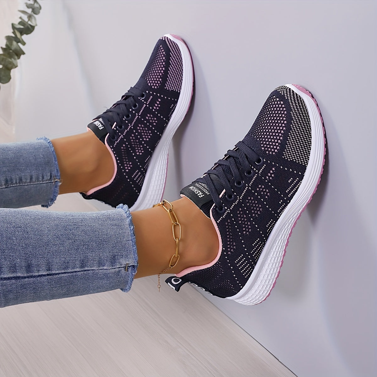 Women's Anti-Slip Mesh Running Shoes Soft Sole Sports Sneakers
