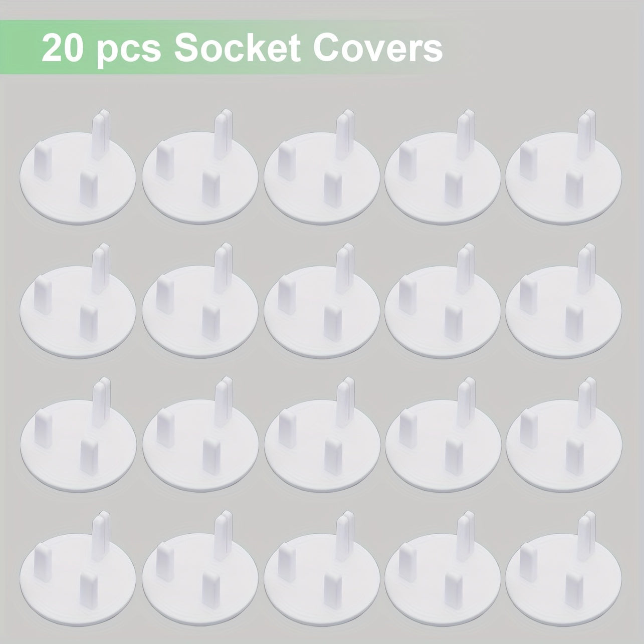 20pcs British Standard Socket Protective Covers Baby Proofing Plug Covers