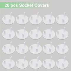 20pcs British Standard Socket Protective Covers Baby Proofing Plug Covers