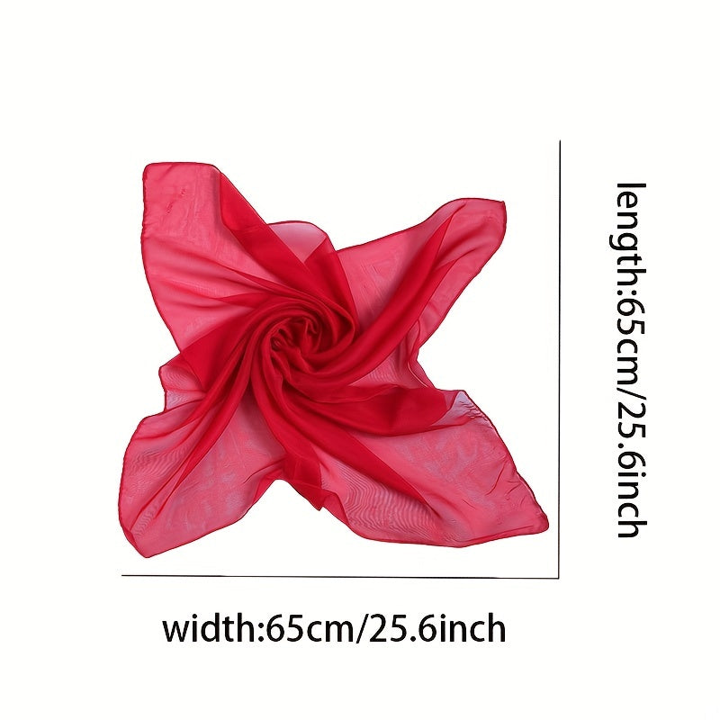 Plain Chiffon Neckerchief Bandana Shawl Scarf Head Wrap