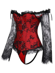 Off Shoulder Lace Corset Dress w High Low Skirt Halloween Costume