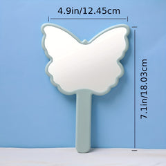 Green Butterfly Handheld Makeup Vanity Mirror with Handle