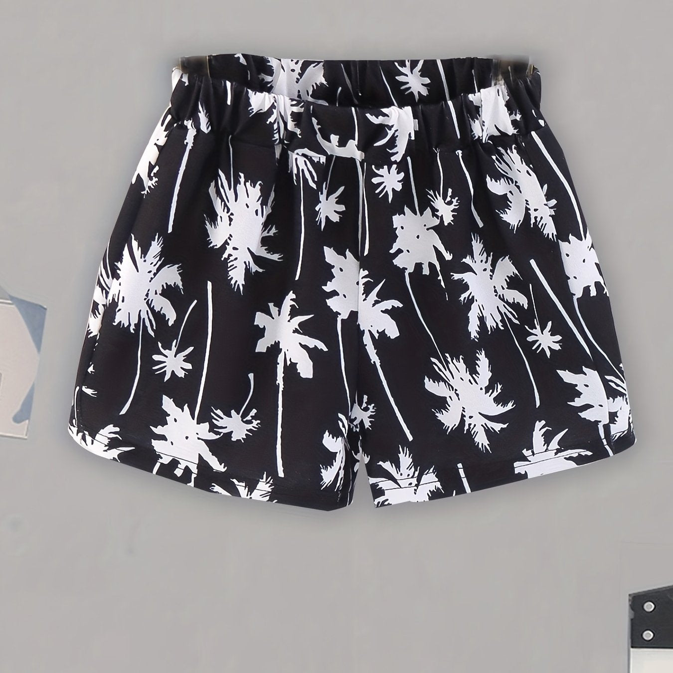 Hawaii Coconut Tree Print Boys Comfort Shorts Quick Drying for Summer