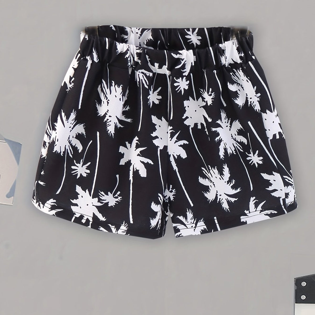 Hawaii Coconut Tree Print Boys Comfort Shorts Quick Drying for Summer