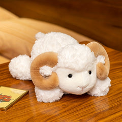 Realistic Plush Goat & Cow Stuffed Animal Soft Fluffy