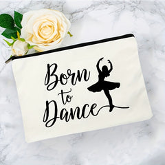 BORN TO DANCE Print Woman Cosmetic Bag Makeup Organizer High Toiletry Bag
