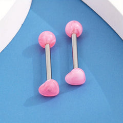 Stainless Steel Two Ball Tongue Nail Lip Nail Acrylic Ball