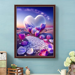 Love Flower Landscape Canvas Painting Poster Print for Wall Decoration