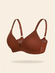 Wireless Ribbed Push Up Bra Breathable Comfy Lingerie