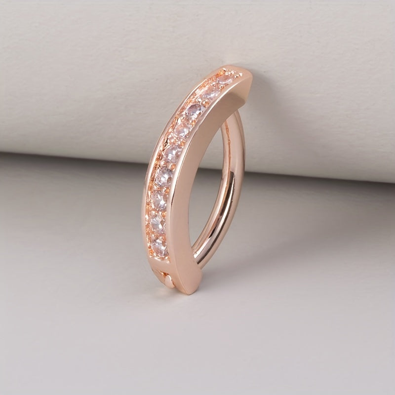 Zircon Curved Barbell Belly Button Ring