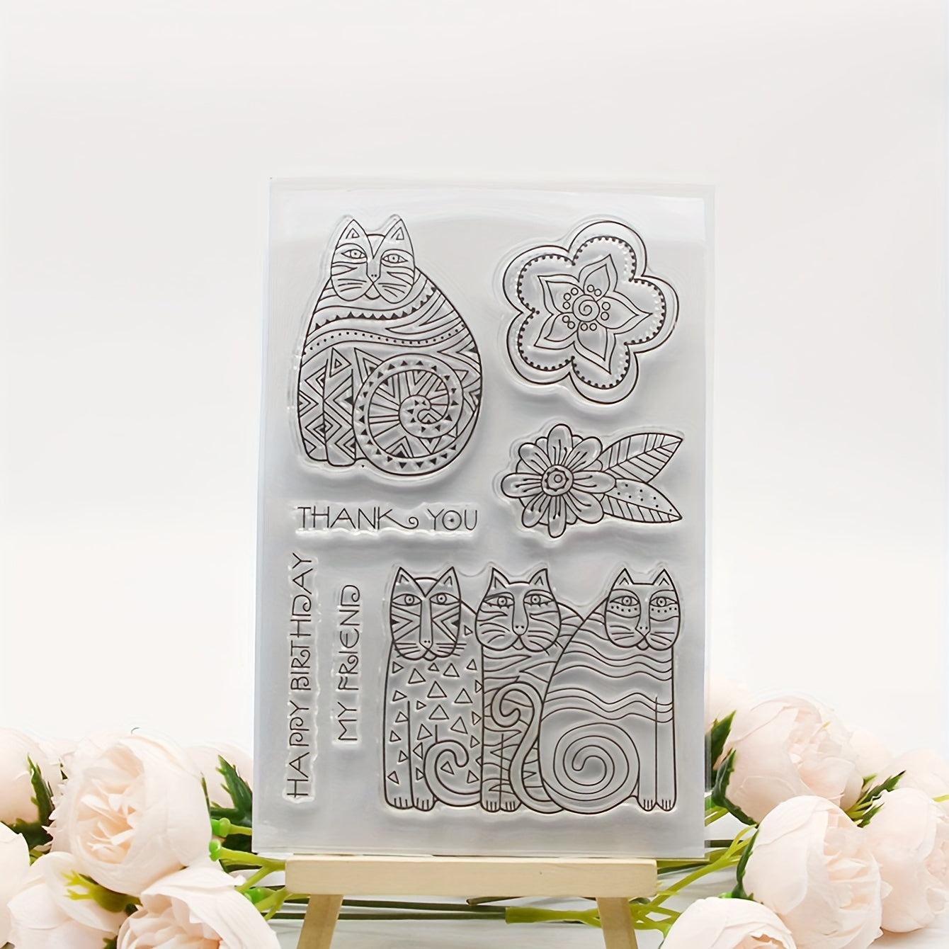 Cat Cartoon Transparent Stamp - Purr-fect Craft Accent