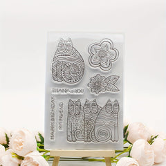 Cat Cartoon Transparent Stamp - Purr-fect Craft Accent