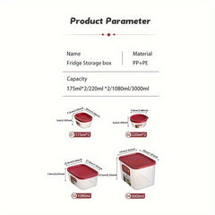 6pcs Plastic Fresh-keeping Food Bento Box