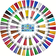 30pcs Leather Tassel Keychain Bulk DIY Bracelets Earrings Accessories 15 Colors
