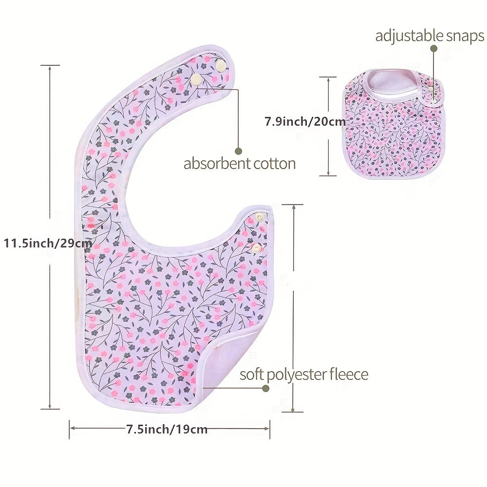 4pcs Baby Cotton Absorbent Bibs For Drooling Teething