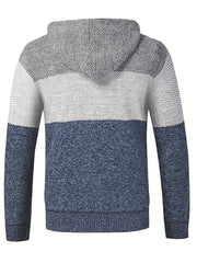 Men's Casual Hooded Cardigan Jacket Zip Up Sweater