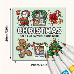 Christmas Coloring Book 19x19 24 Pages Soft Cover Relaxation Parent Bonding Gift