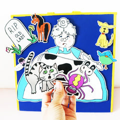 9 Pack Felt Cloth Old Woman Swallowed Fly Classroom Apron Teaching Aids