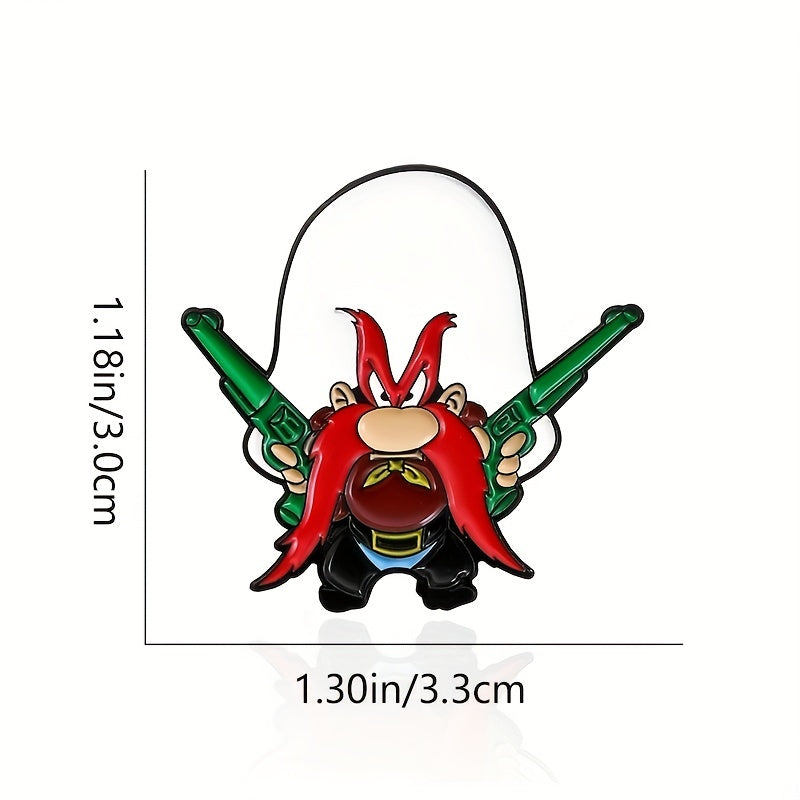 Anime Mustache Grandpa Brooch Simulation Alloy Pins