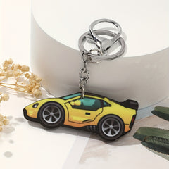 Stylish Yellow Sports Car Key Chain