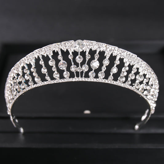 Silver Rhinestone Crystal Tiara Bridal Crown Wedding Hair Accessories