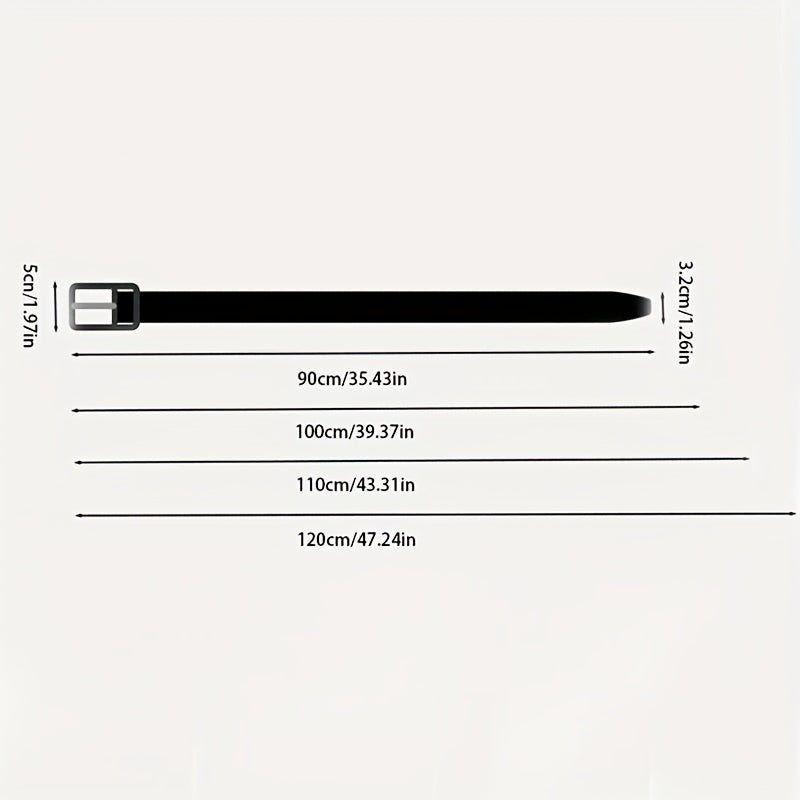 Unisex PU Leather Belt with Round Buckle for Daily Commuting