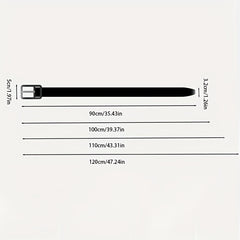 Unisex PU Leather Belt with Round Buckle for Daily Commuting