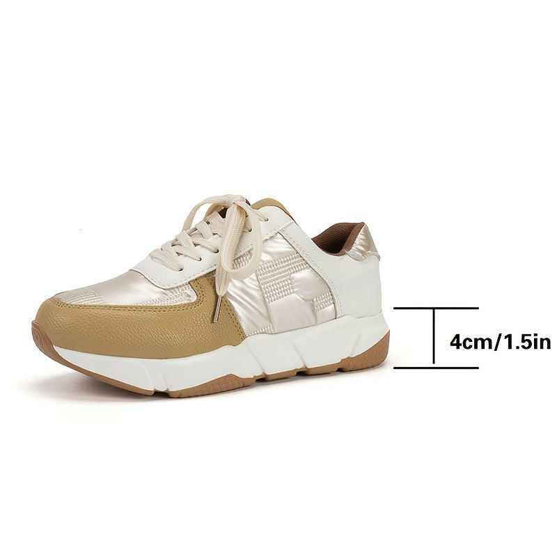 Colorblock Low Top Lace-Up Casual Shoes for Women