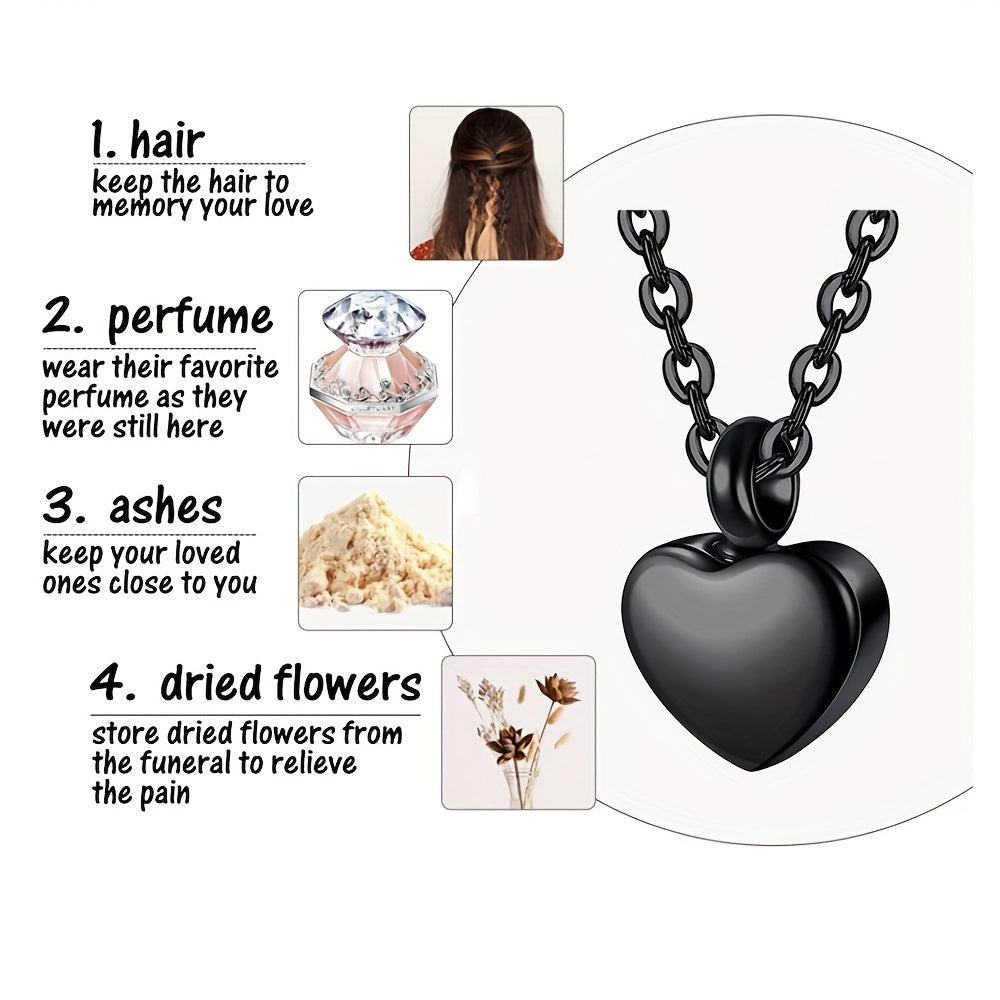 Heart Locket Urn Necklace Stainless Steel Cremation Jewelry for Women