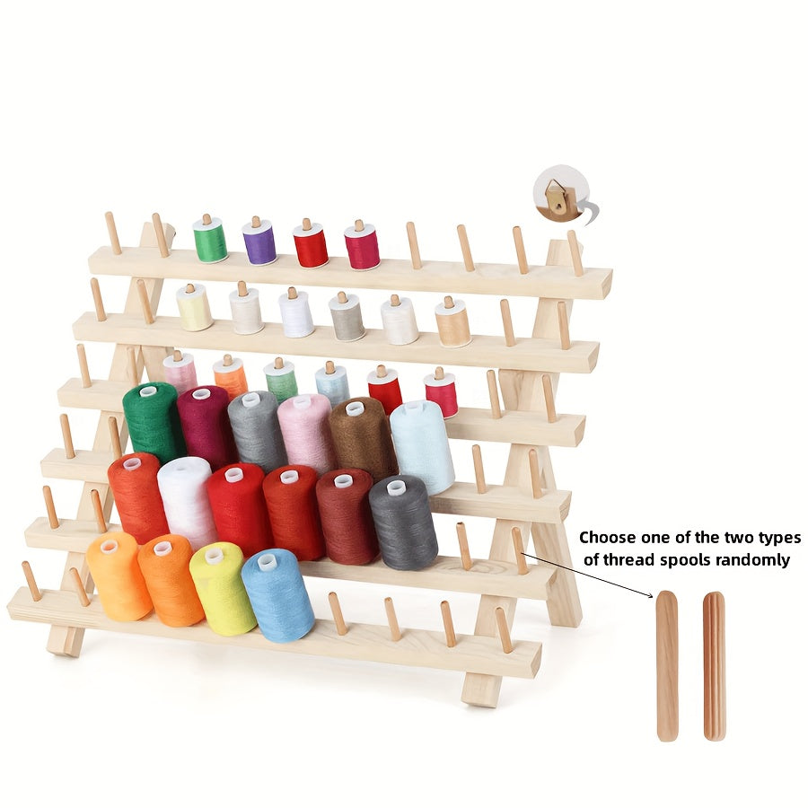 60 Spool Thread Holder Wooden Sewing & Embroidery Thread Rack