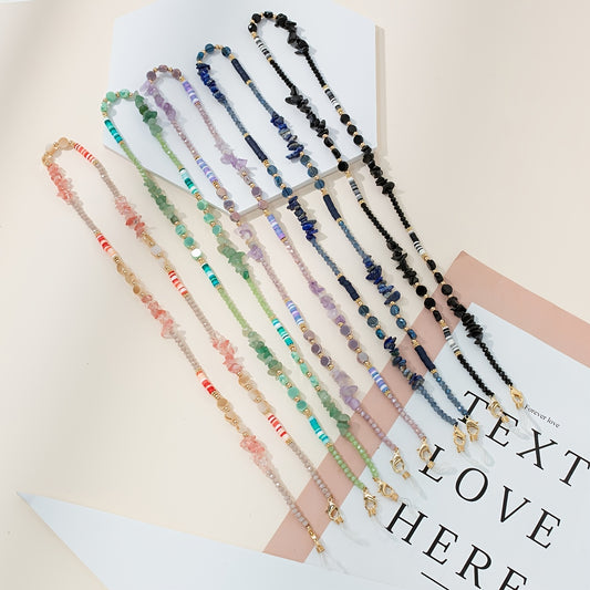 Vintage Colorful Stone Beaded Glasses Chain