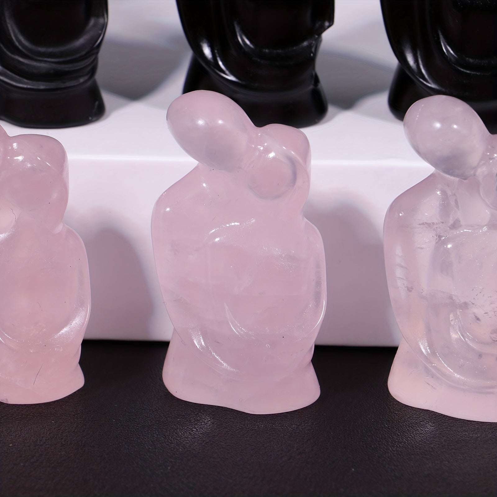Natural Opal Rose Quartz Obsidian Red Network Carving Stones