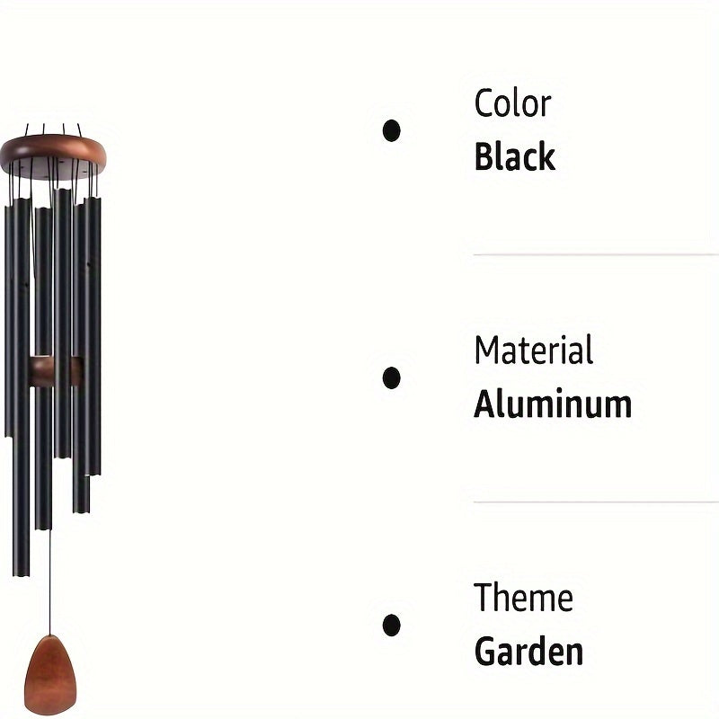 66" Solid Wood Wind Chime Aluminum Tube Home Decoration Classic Crafts