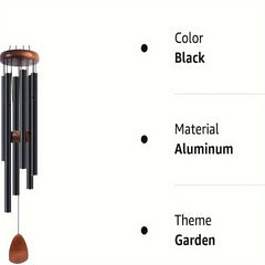 66" Solid Wood Wind Chime Aluminum Tube Home Decoration Classic Crafts