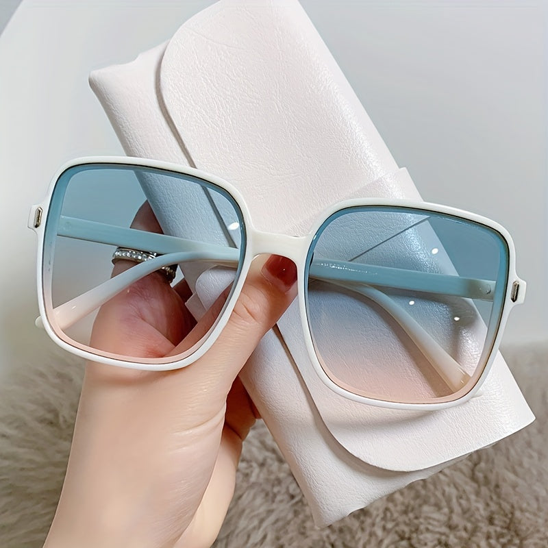 Square Big Frame Sunglasses Gradient Women Sunshade Eyeglasses