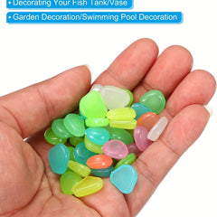 50PCS Luminous Resin Stones for Garden and Fish Tank
