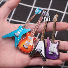 4pcs Dollhouse Guitar Model Ornaments Simulation Guitar Micro Scene Props