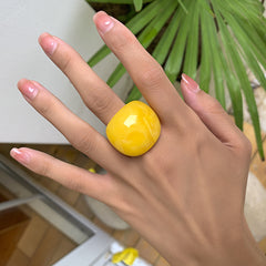 Multicolor Resin Chunky Ring Exaggerated Knuckle Finger Ring for Women
