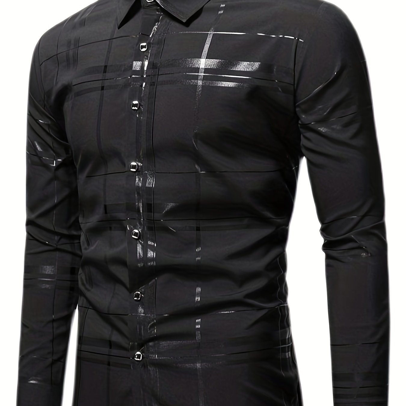 Men's Semi formal Stripe Button Up Shirt for Spring/Fall