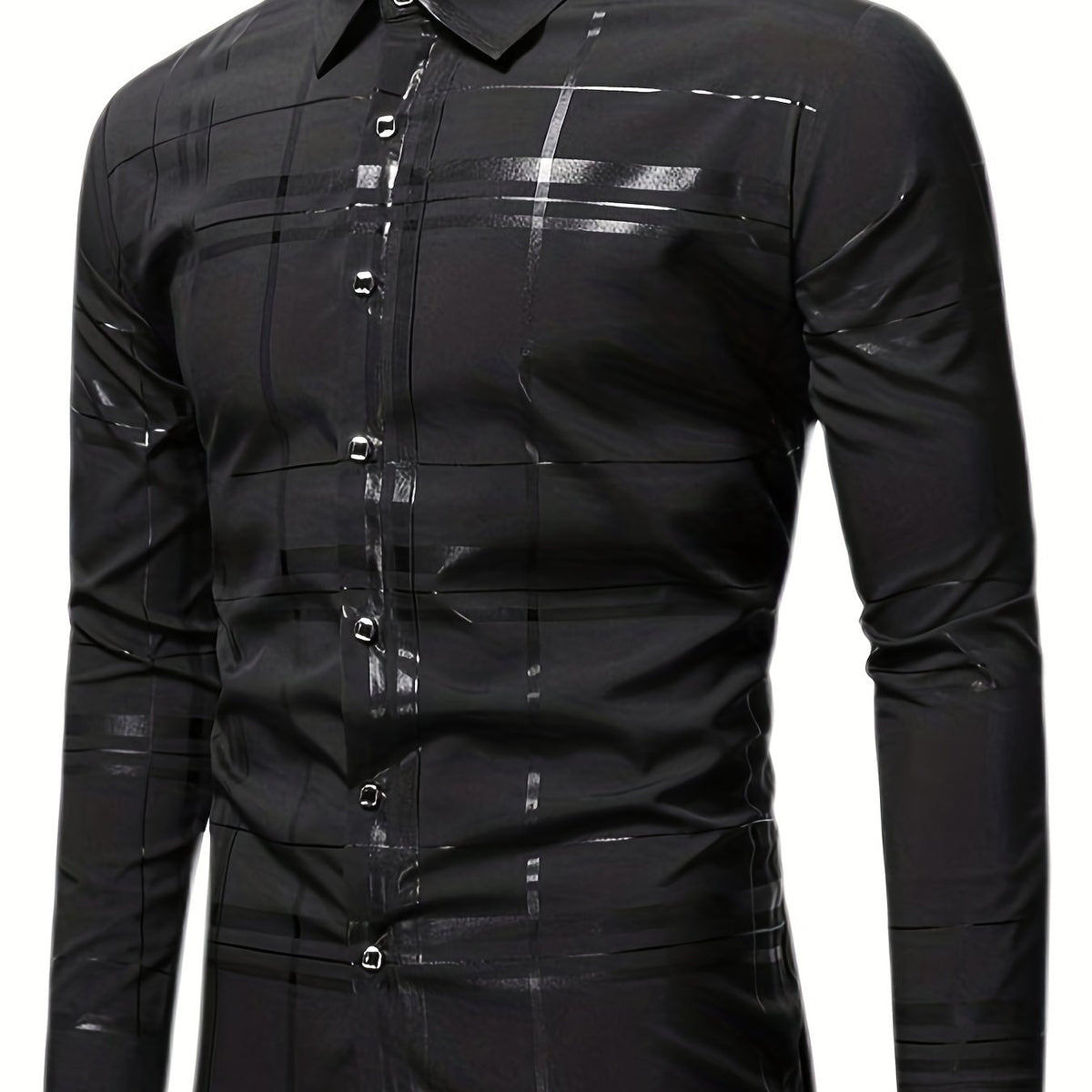Men's Semi formal Stripe Button Up Shirt for Spring/Fall