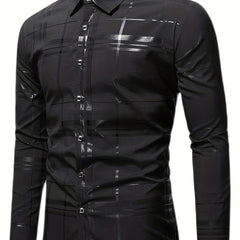 Men's Semi formal Stripe Button Up Shirt for Spring/Fall