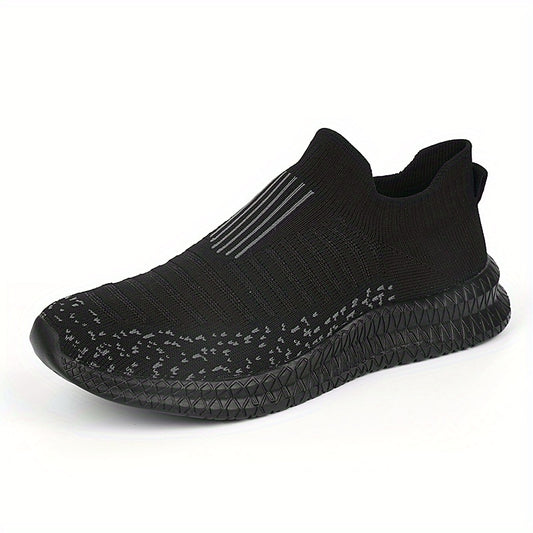 Men's Breathable Knit Slip On Sneakers Comfortable Anti skid Shoes