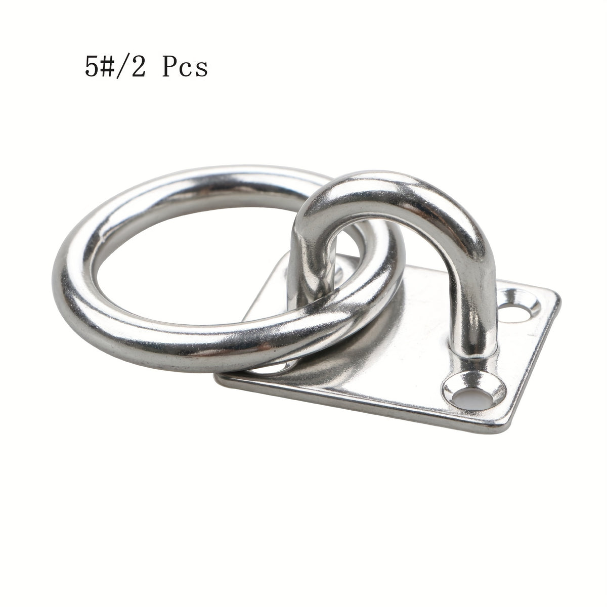 2pcs Stainless Steel Pad Eye Plate Heavy Duty Round Rings for Hammock Chairs