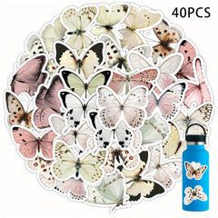 40pcs Night Honey Butterflies Stickers for Water Bottle Laptop Hat