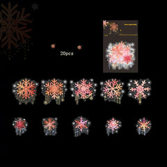 20pcs Christmas Snowflake Laser Stickers Art Crystal Sun Window Stickers